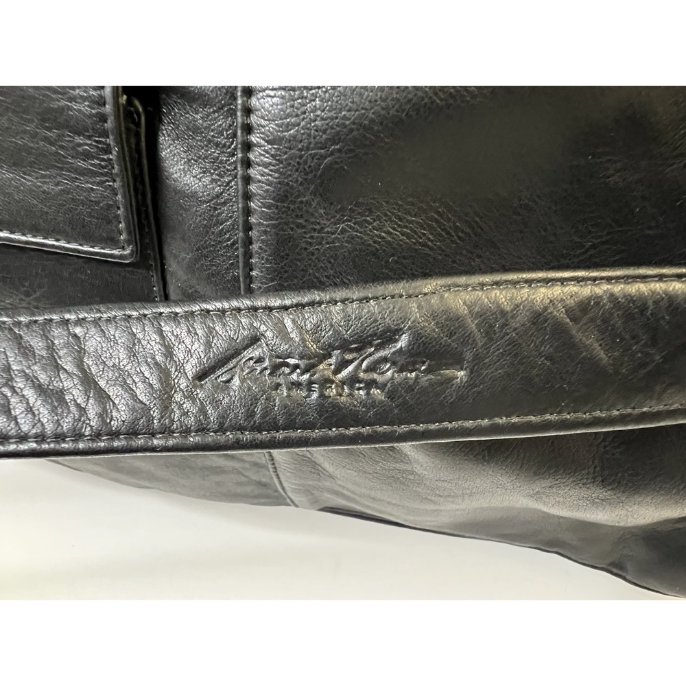 Vintage Stuart Kern America Leather Duffel Bag Black Large LA YULO Private Club - Picture 3 of 16